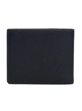 Carteira Tommy Hilfiger casual de couro azul marinho para homem