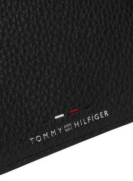 Carteira Tommy Hilfiger Premium de couro preto para homem