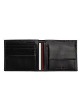 Carteira Tommy Hilfiger Premium de couro preto para homem