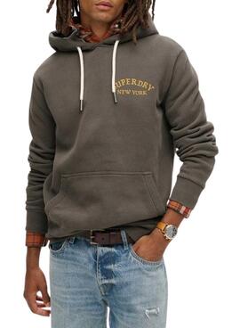 Moletom Superdry Tattoo Back Graphic com capuz preto para homens