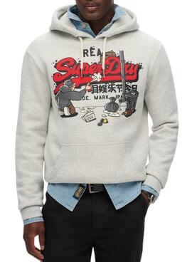 Moletom Superdry New York cinza para homens