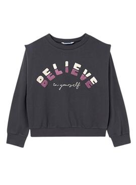 Sweatshirt Mayoral Ombros Cinza para menina