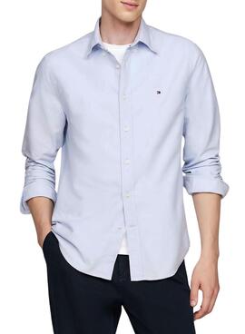 Camisa Tommy Hilfiger Oxford azul para homem