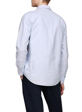 Camisa Tommy Hilfiger Oxford azul para homem