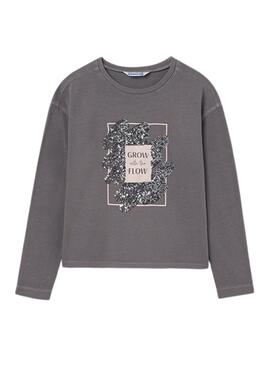 Camiseta Mayoral Lantejoulas Cinza para menina