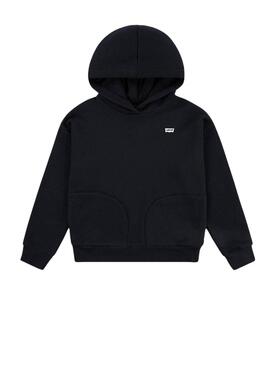 Moletom Levis Batwing com capuz preto para menina