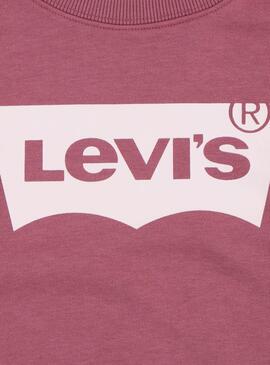 Moletom Levis com logo de gola redonda para menina.