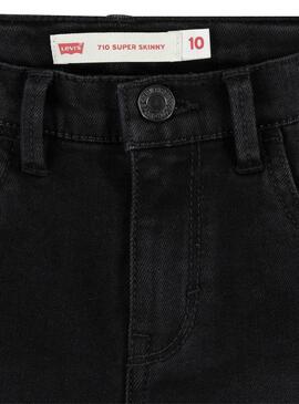 Jeans Levis 710 Preto Super Skinny para menina