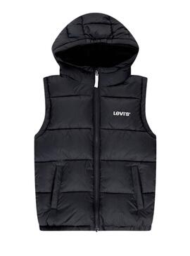 Colete Levis Acolchoado Essential Preto para Menino