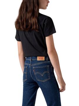Camiseta Levis Floral Batwing preto para menina
