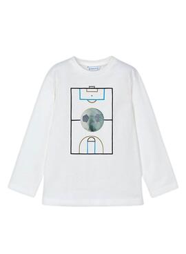 Camiseta Mayoral Bola lenticular Branca para menino