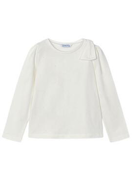 Camiseta Mayoral Laço Branco para menina
