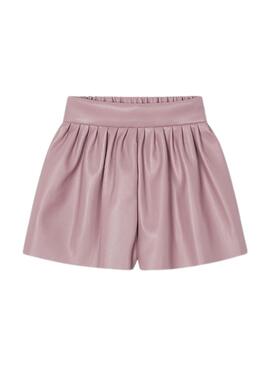 Calções Mayoral Couro Sintético Rosa para menina