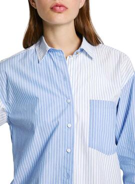 Camisa Pepe Jeans Robby Listras Azuis para mulher