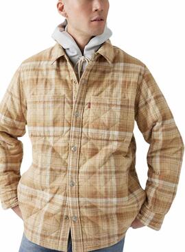Camisa Jaqueta Levis Bryant Acolchoada de Corda Reversível Camelo para homem