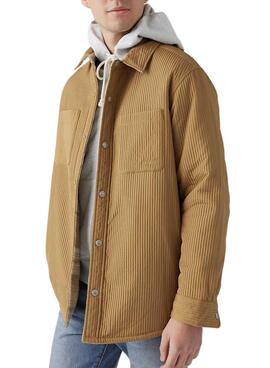 Camisa Jaqueta Levis Bryant Acolchoada de Corda Reversível Camelo para homem