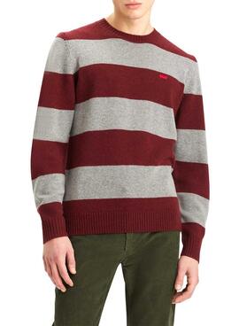 Camisola Levis Original Housemark Listras Bordô para homem