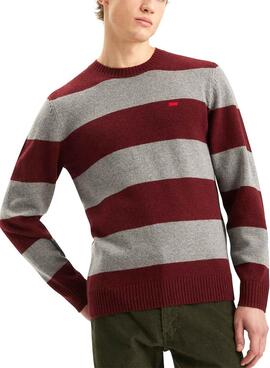 Camisola Levis Original Housemark Listras Bordô para homem