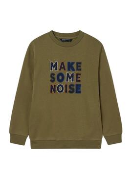 Moletom Mayoral Make Some Noise Khaki para meninos