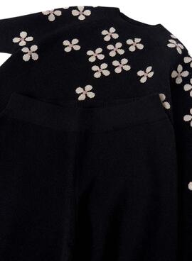 Conjunto Mayoral Tricot Flores Negro para menina