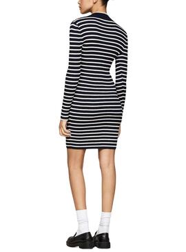 Vestido Tommy Jeans Tip Zip azul marinho para mulher
