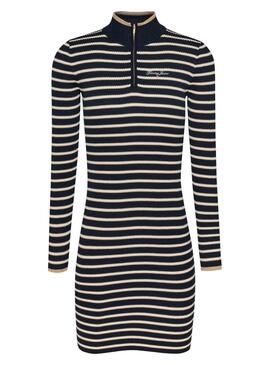 Vestido Tommy Jeans Tip Zip azul marinho para mulher