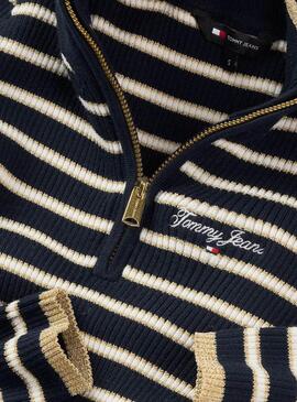Vestido Tommy Jeans Tip Zip azul marinho para mulher