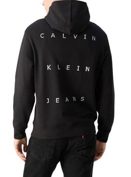 Moletom Calvin Klein Jeans Stamp preto para homem