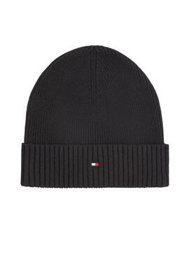 Touca Tommy Hilfiger Flag preta para homens