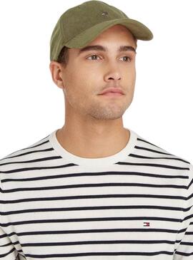 Boné Tommy Hilfiger Flag 85 verde para homem.