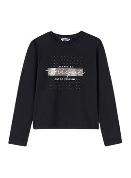 Camiseta Mayoral Unique Preto para menina