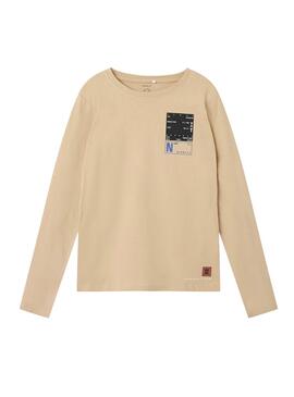 Camiseta Name It Orindo Creme para criança