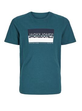 Camiseta Jack and Jones Nolan Turquesa para menino