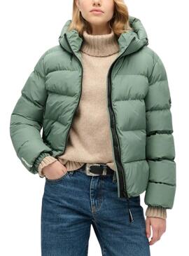 Casaco Acolchoado Superdry Verde para mulher