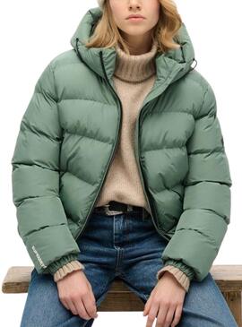 Casaco Acolchoado Superdry Verde para mulher
