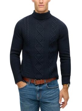 Camisola Superdry Merchant Cable Azul Marinho para homem