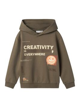 Sweatshirt Name It Oposte Verde suave para menino