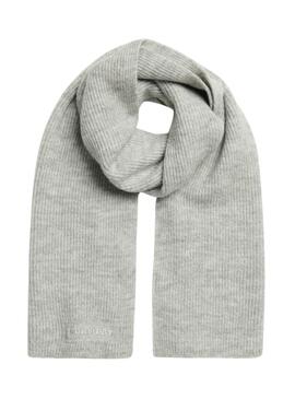 Cachecol Superdry Soft Rib Cinza para mulher