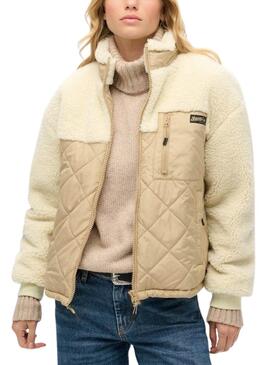 Casaco Superdry Fleece Bege para mulher