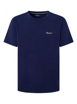 Camiseta Pepe Jeans Solid Azul para homens