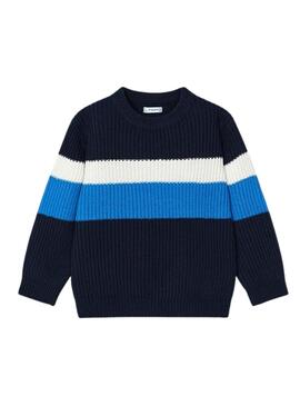 Camisola Mayoral Colorblock azul para crianças