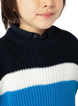 Camisola Mayoral Colorblock azul para crianças