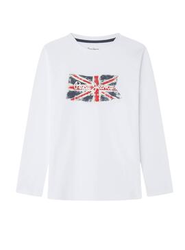 Camiseta Pepe Jeans Clag branca para menino