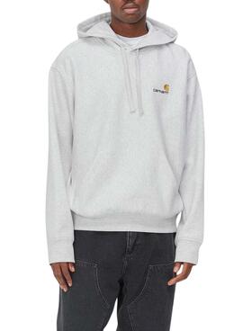Moletom com capuz Carhartt Hooded American Script cinza para homem