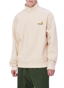 Moletom Carhartt Half Zip bege para homem