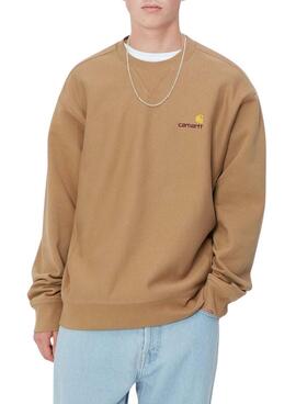 Moletom Carhartt American Script Tostado para homem