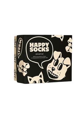 Meias Happy Socks Pets Branco e Preto para mulher e homem
