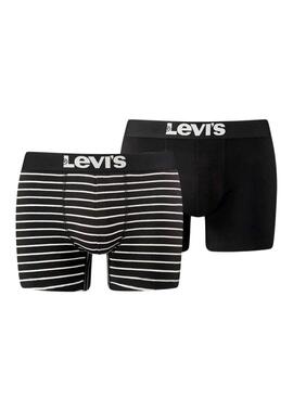 Pack de 2 Boxers Levis Listrado e Preto para homens