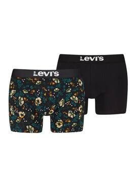 Pack de 2 Boxers Levis Estampado Floral e Preto para homens