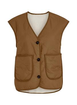 Colete reversível Vila Vireteddy Camel para mulher